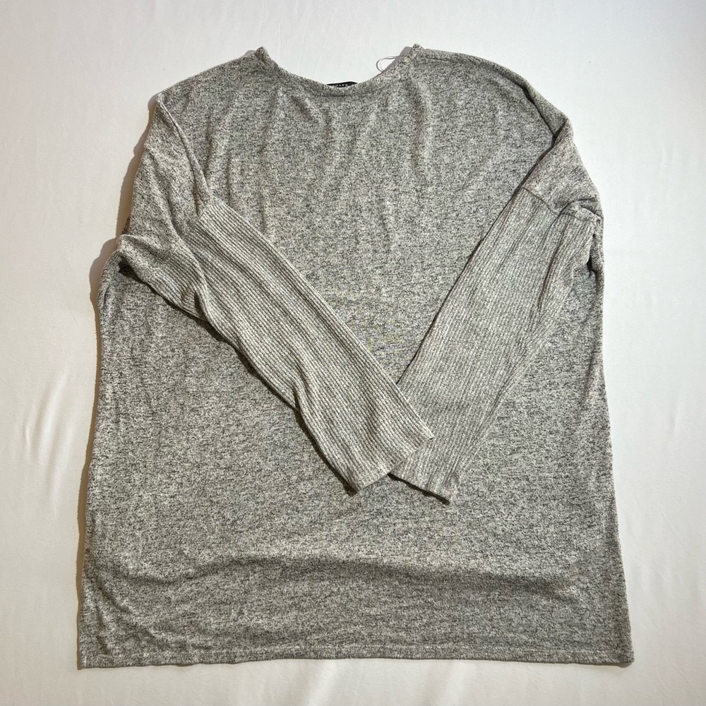 Natori Rib Knit Gray Long Sleeve Pullover Pajama Set#123